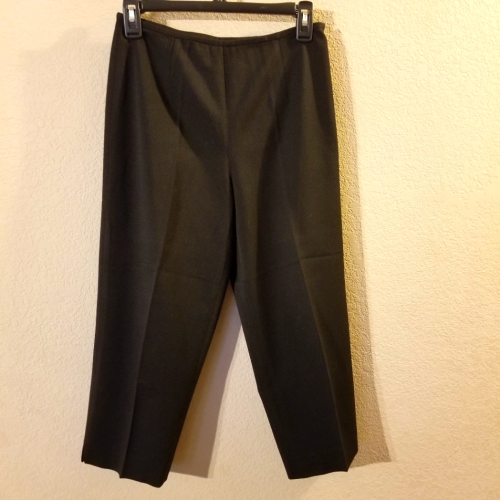 Spencer Tylar‎ Petite Womens Black Cropped Pants Size 4P Hidden Side Zipper
